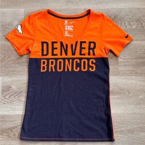 Women’s Nike Denver Broncos NFL Orange and Blue Athletic T-Shirt